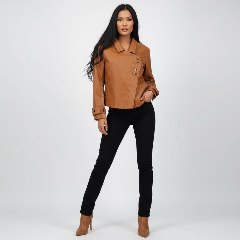 TENDENCY Faux Leather Jacket